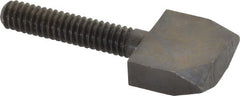 Jergens - 1/4-20 Thread, 1-1/4" Length Under Head, Steel Quarter Turn Screw - Grade C-1018, 3/4" Wide x 5/8" High x 1/4" Thick Head, Black Oxide, UNC Thread - Exact Tooling
