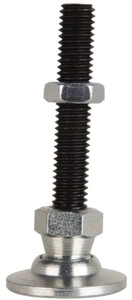 Jergens - 3/4-10 Bolt Thread, Studded Pivotal Stud Mount Leveling Pad & Mount - 10,000 Max Lb Capacity, 3" Base Diam - Exact Tooling