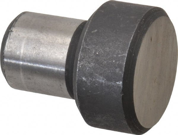 Jergens - 1-7/32" OAL, 1/2" Head Height, 1" OD, Low Carbon Steel, Press Fit Rest Button - Black Oxide Coating, 0.626" Pin Diam - Exact Tooling