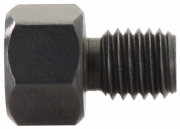 Gibraltar - 15/16" OAL, 3/8" Head Height, Low Carbon Steel, Threaded Rest Button - Black Oxide Coating, 1/2-20 Thread, 3/4" Hex - Exact Tooling