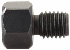 Gibraltar - 15/16" OAL, 3/8" Head Height, Low Carbon Steel, Threaded Rest Button - Black Oxide Coating, 1/2-20 Thread, 3/4" Hex - Exact Tooling