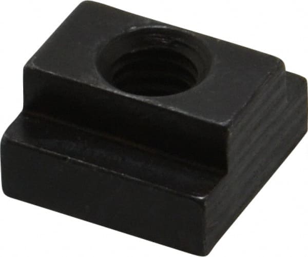 Jergens - 3/8-16 Blind Tapped T Slot Nut - 1/2" Slot Width, 7/8 x 9/32" Base Width x Height, 7/8 x 1/2" OAL x Height - Exact Tooling