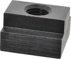 Jergens - 1/2-13 Blind Tapped T Slot Nut - 11/16" Slot Width, 1-1/8 x 7/16" Base Width x Height, 1-1/4 x 3/4" OAL x Height - Exact Tooling