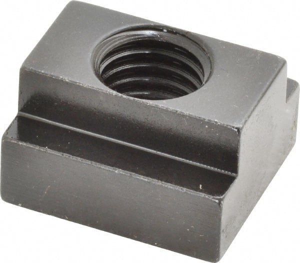 Jergens - 5/8-11 Blind Tapped T Slot Nut - 11/16" Slot Width, 1-1/8 x 7/16" Base Width x Height, 1-1/4 x 3/4" OAL x Height - Exact Tooling