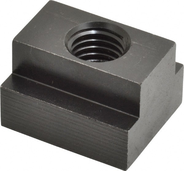 Jergens - 5/8-11 Blind Tapped T Slot Nut - 13/16" Slot Width, 1-1/4 x 9/16" Base Width x Height, 1-1/2 x 1" OAL x Height - Exact Tooling