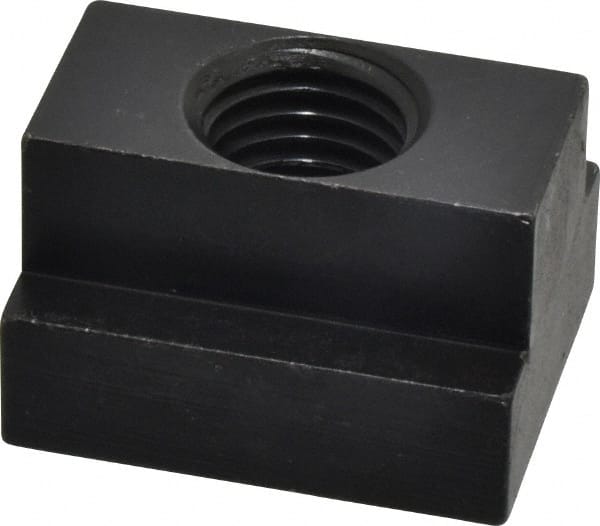 Jergens - 7/8-9 Blind Tapped T Slot Nut - 1" Slot Width, 1-5/8 x 5/8" Base Width x Height, 2 x 1-1/4" OAL x Height - Exact Tooling