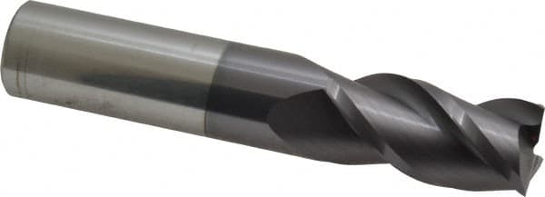 Accupro - 3/4", 1-1/2" LOC, 3/4" Shank Diam, 4" OAL, 3 Flute, Solid Carbide Square End Mill - Single End, AlTiN Finish, Spiral Flute, 40° Helix, Centercutting, Right Hand Cut, Right Hand Flute - Exact Tooling