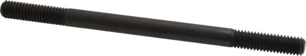 Jergens - 3/8-16 6" OAL Equal Double Threaded Stud - Alloy Steel, Black Oxide Finish, 1-1/4" Equal Thread Length - Exact Tooling