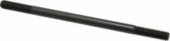 Jergens - 3/8-16 7" OAL Equal Double Threaded Stud - Alloy Steel, Black Oxide Finish, 1-1/4" Equal Thread Length - Exact Tooling