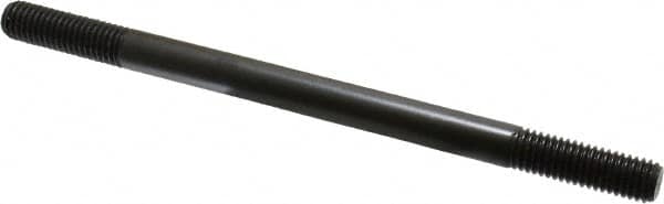 Jergens - 1/2-13 8" OAL Equal Double Threaded Stud - Alloy Steel, Black Oxide Finish, 1-1/2" Equal Thread Length - Exact Tooling