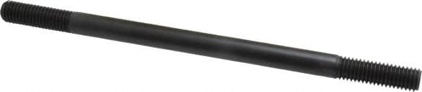 Jergens - 1/2-13 9" OAL Equal Double Threaded Stud - Alloy Steel, Black Oxide Finish, 1-1/2" Equal Thread Length - Exact Tooling