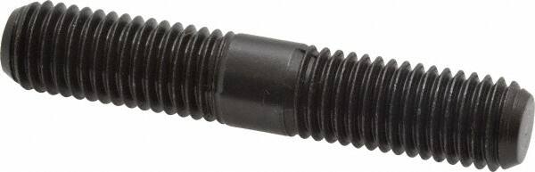 Jergens - 5/8-11 3-1/2" OAL Equal Double Threaded Stud - Alloy Steel, Black Oxide Finish, 1-5/16" Equal Thread Length - Exact Tooling