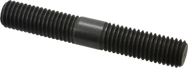 Jergens - 5/8-11 4" OAL Equal Double Threaded Stud - Alloy Steel, Black Oxide Finish, 1-9/16" Equal Thread Length - Exact Tooling