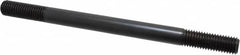Jergens - 5/8-11 9" OAL Equal Double Threaded Stud - Alloy Steel, Black Oxide Finish, 1-3/4" Equal Thread Length - Exact Tooling