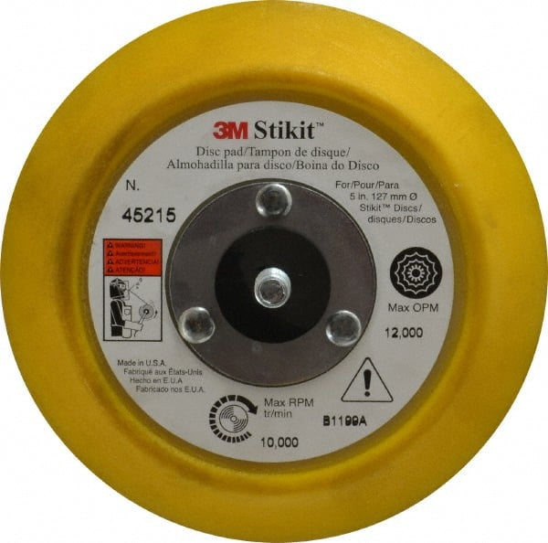 3M - 5" Diam Adhesive/PSA Disc Backing Pad - Medium Density, 10,000 RPM - Exact Tooling