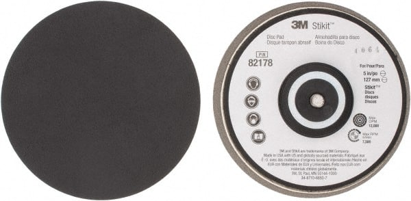 3M - 5" Diam Adhesive/PSA Disc Backing Pad - Soft Density, 7,500 RPM - Exact Tooling