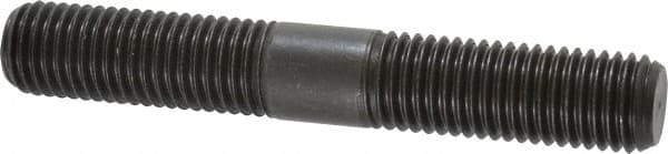 Jergens - 3/4-10 5" OAL Equal Double Threaded Stud - Alloy Steel, Black Oxide Finish, 1-15/16" Equal Thread Length - Exact Tooling