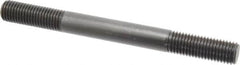 Jergens - 3/4-10 8" OAL Equal Double Threaded Stud - Alloy Steel, Black Oxide Finish, 2" Equal Thread Length - Exact Tooling