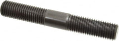 Jergens - 7/8-9 6" OAL Equal Double Threaded Stud - Alloy Steel, Black Oxide Finish, 2-1/4" Equal Thread Length - Exact Tooling