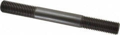 Jergens - 7/8-9 8" OAL Equal Double Threaded Stud - Alloy Steel, Black Oxide Finish, 2-1/4" Equal Thread Length - Exact Tooling