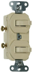Pass & Seymour - 1 Pole, 120/277 VAC, 15 Amp, Flush Mounted, Self Grounding, Tamper Resistant Duplex Switch - NonNEMA Configuration, 2 Switch, Side Wiring, UL Listed 20 Standard - Exact Tooling