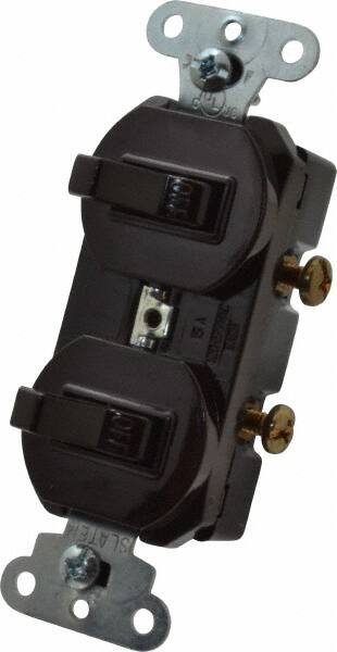 Pass & Seymour - 1 Pole, 120/277 VAC, 15 Amp, Flush Mounted, Self Grounding, Tamper Resistant Duplex Switch - NonNEMA Configuration, 2 Switch, Side Wiring, UL Listed 20 Standard - Exact Tooling