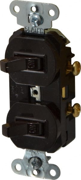 Pass & Seymour - 1 Pole, 120/277 VAC, 20 Amp, Flush Mounted, Ungrounded, Tamper Resistant Duplex Switch - NonNEMA Configuration, 2 Switch, Side Wiring, UL Listed 20 Standard - Exact Tooling