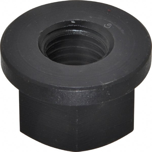 Jergens - 3/4-10, 1-5/8" Flange Diam, 1" High, 1-1/4" Across Flats, Flange Nut - Grade Low Carbon Steel Steel, Black Oxide Finish, 1/4" Flange Height, TCMA - Exact Tooling