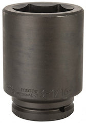 Proto - 1-1/2" Drive 3-1/16" Deep Impact Socket - 6 Points, 6-3/8" OAL - Exact Tooling