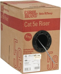 Made in USA - Cat5e, 24 AWG, 4 Wires, Unshielded Network & Ethernet Cable - Gray, Polyolefin, 1,000' OAL - Exact Tooling