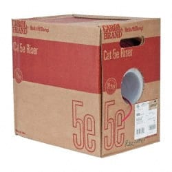 Made in USA - Cat5e, 24 AWG, 4 Wires, Unshielded Network & Ethernet Cable - Red, Polyolefin, 1,000' OAL - Exact Tooling