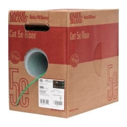 Made in USA - Cat5e, 24 AWG, 4 Wires, Unshielded Network & Ethernet Cable - Green, Polyolefin, 1,000' OAL - Exact Tooling