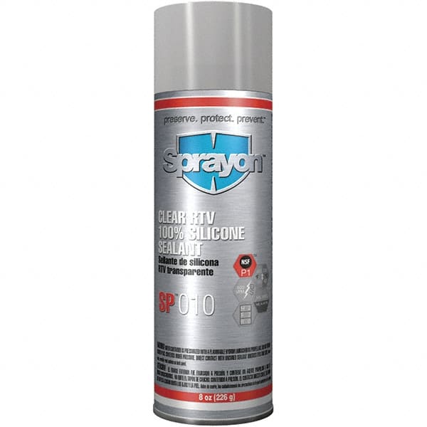 Sprayon - 8 oz Automotive Gasket Sealant - 122°F Max, Clear, Comes in Aerosol Can - Exact Tooling