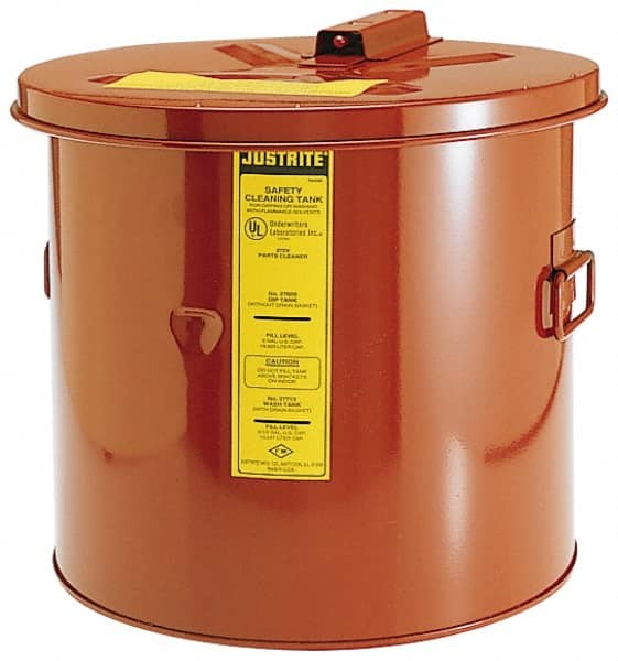 Justrite - Bench Top Solvent-Based Parts Washer - 5 Gal Max Operating Capacity, Steel Tank, 330.2mm High x 13-3/4" Wide - Exact Tooling