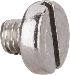 Value Collection - M4x0.70 Metric Coarse, 4mm Length Under Head Slotted Drive Machine Screw - Pan Head, Grade 18-8 & A2 Stainless Steel, Uncoated, Without Washer - Exact Tooling
