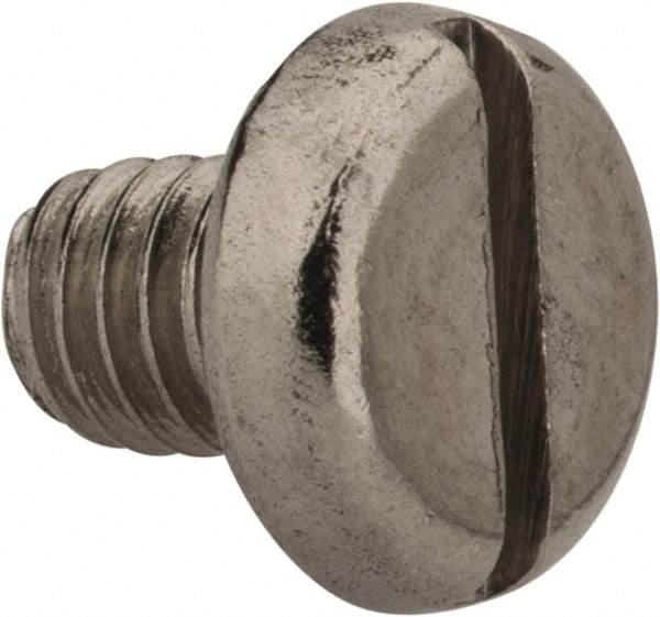 Value Collection - M4x0.70 Metric Coarse, 5mm Length Under Head Slotted Drive Machine Screw - Pan Head, Grade 18-8 & A2 Stainless Steel, Uncoated, Without Washer - Exact Tooling