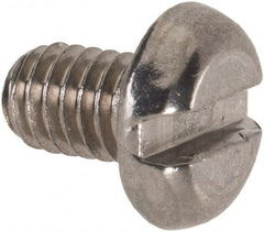 Value Collection - M4x0.70 Metric Coarse, 6mm Length Under Head Slotted Drive Machine Screw - Pan Head, Grade 18-8 & A2 Stainless Steel, Uncoated, Without Washer - Exact Tooling