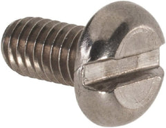 Value Collection - M4x0.70 Metric Coarse, 8mm Length Under Head Slotted Drive Machine Screw - Pan Head, Grade 18-8 & A2 Stainless Steel, Uncoated, Without Washer - Exact Tooling