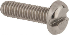 Value Collection - M4x0.70 Metric Coarse, 14mm Length Under Head Slotted Drive Machine Screw - Pan Head, Grade 18-8 & A2 Stainless Steel, Uncoated, Without Washer - Exact Tooling