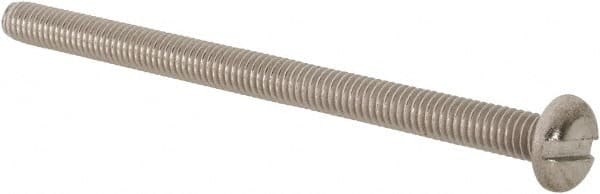 Value Collection - M4x0.70 Metric Coarse, 60mm Length Under Head Slotted Drive Machine Screw - Pan Head, Grade 18-8 & A2 Stainless Steel, Uncoated, Without Washer - Exact Tooling