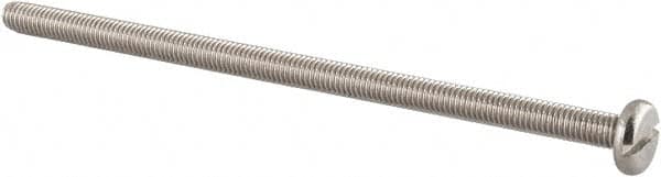 Value Collection - M5x0.80 Metric Coarse, 100mm Length Under Head Slotted Drive Machine Screw - Pan Head, Grade 18-8 & A2 Stainless Steel, Uncoated, Without Washer - Exact Tooling