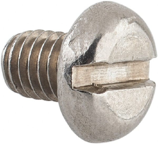 Value Collection - M6x1.00 Metric Coarse, 8mm Length Under Head Slotted Drive Machine Screw - Pan Head, Grade 18-8 & A2 Stainless Steel, Uncoated, Without Washer - Exact Tooling