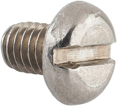 Value Collection - M6x1.00 Metric Coarse, 8mm Length Under Head Slotted Drive Machine Screw - Pan Head, Grade 18-8 & A2 Stainless Steel, Uncoated, Without Washer - Exact Tooling