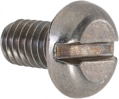 Value Collection - M6x1.00 Metric Coarse, 10mm Length Under Head Slotted Drive Machine Screw - Pan Head, Grade 18-8 & A2 Stainless Steel, Uncoated, Without Washer - Exact Tooling
