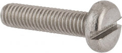 Value Collection - M6x1.00 Metric Coarse, 25mm Length Under Head Slotted Drive Machine Screw - Pan Head, Grade 18-8 & A2 Stainless Steel, Uncoated, Without Washer - Exact Tooling