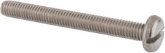 Value Collection - M6x1.00 Metric Coarse, 55mm Length Under Head Slotted Drive Machine Screw - Pan Head, Grade 18-8 & A2 Stainless Steel, Uncoated, Without Washer - Exact Tooling