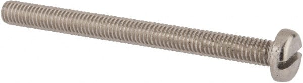 Value Collection - M6x1.00 Metric Coarse, 70mm Length Under Head Slotted Drive Machine Screw - Pan Head, Grade 18-8 & A2 Stainless Steel, Uncoated, Without Washer - Exact Tooling