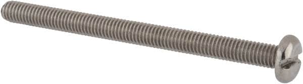 Value Collection - M6x1.00 Metric Coarse, 80mm Length Under Head Slotted Drive Machine Screw - Pan Head, Grade 18-8 & A2 Stainless Steel, Uncoated, Without Washer - Exact Tooling