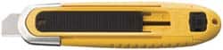 Olfa - Retractable Utility Knife - 2-1/8" Blade, Yellow, Silver & Black ABS Handle, 1 Blade Included - Exact Tooling