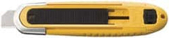 Olfa - Retractable Utility Knife - 2-1/8" Blade, Yellow, Silver & Black ABS Handle, 1 Blade Included - Exact Tooling